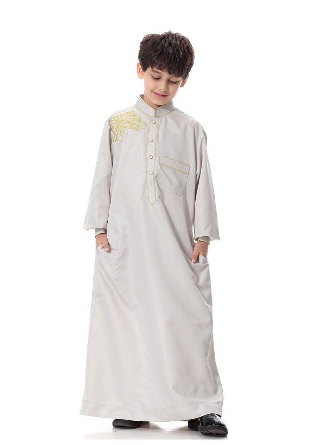هانيميدو ثوب عربي - ثوب مسلم - قفطان بياقة ثابتة مع أزرار للصبي - Image 1