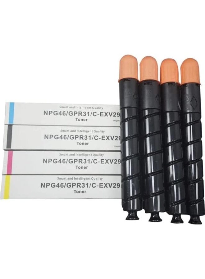 Toner Cartridge Compatible Toner For Canon IR C5030,5035,5235,5240(4 Color Complete Set) - Canon C-EXV29/NPG46/GPR31 - Image 1