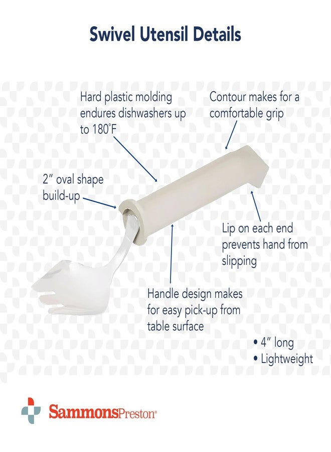 Sammons Preston Plastic Handle Swivel Spork, Adaptive Utensils for Elderly, Arthritis, Shaking Hands, 6" Long - Image 5
