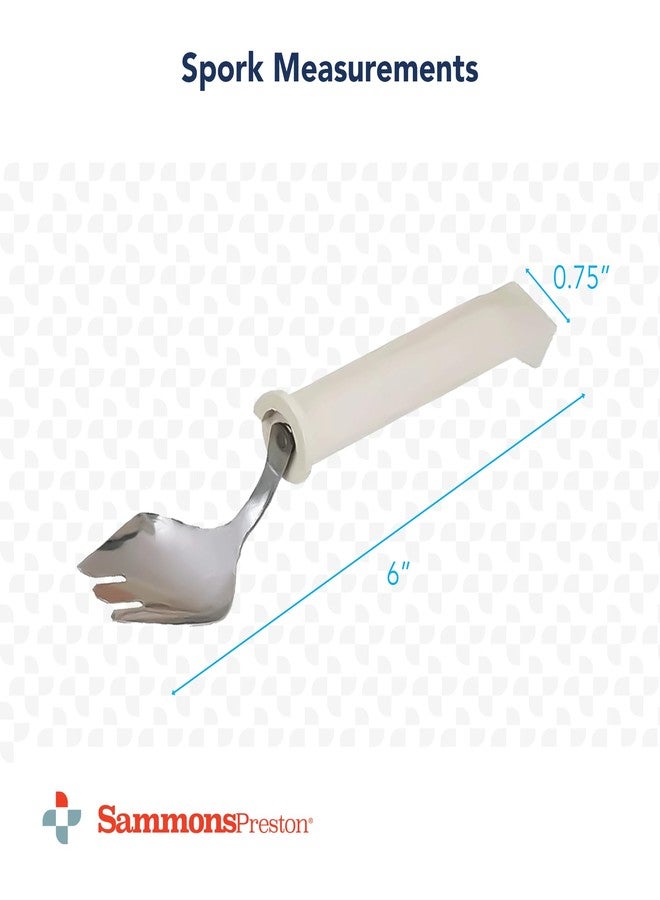 Sammons Preston Plastic Handle Swivel Spork, Adaptive Utensils for Elderly, Arthritis, Shaking Hands, 6" Long - Image 4