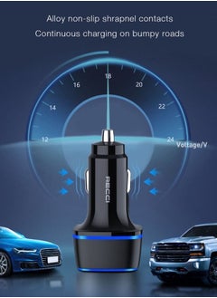 Recci 2 Port USB Car Fast Charger PD + QC Black-RQ02  - Image 3
