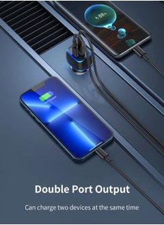 Recci 2 Port USB Car Fast Charger PD + QC Black-RQ02  - Image 5