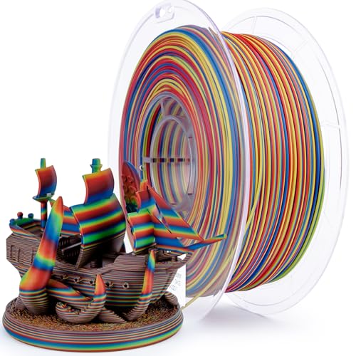 ZIRO Rapid Color Changing PLA, Matte Twist Effect Multi-Color Filament 1.75mm, Dyanmic Rainbow 3D Printer Filament, Fast Color Change Matte PLA Stripes Series, Fit Most 3D Printer,Carnival Stripes - Image 1