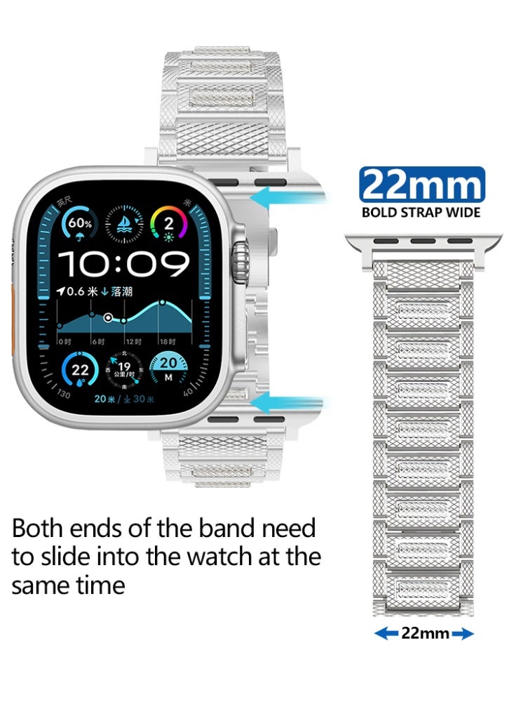 الفولاذ المقاوم للصدأ الفضة التفاح الكرة حزام لسلسلة iwatch فوق SE 8 7 6 5 4 3 2 1 متوافق 38/40/41mm / s1042mm - Image 5