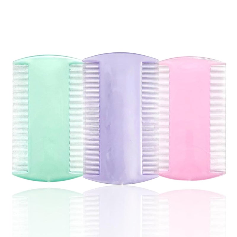 RIANZ® Double-Sided Lice Comb for Kids & Adults – Fine Tooth Plastic Hair Comb for Lice, Dandruff & Nit Removal – Reusable, Gentle Scalp Care – Multicolor (Multicolor - Pack of 4) - Image 1