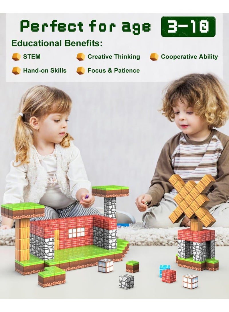 Orig Forest Series 2.5cm Magnetic Blocks, 114PCS Game-Based Magnets Cubes, Magnetic Building Blocks STEM Montessori Sensory Toys for 3 -13 Year Old Boys Girls Birthday for Kids - Image 5