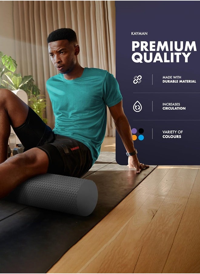 GUDOO Sports Foam Roller Sports Recovery Deep Tissue Muscle Tension Relief and Circulation Increase Portable and Lightweight Self Massager for Back Legs Gym Pilates and Yoga EVA  - Image 3
