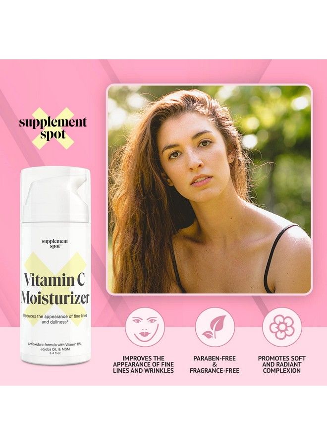 Supplement Spot Antioxidant C Moisturizer Revitalizing Vitamin Lotion W/Vitamin E Oil & Jojoba Oil Vitamin Face Moisturizer For Dark Spots Fine Lines & Wrinkles Suitable For All Skin Types - Image 3
