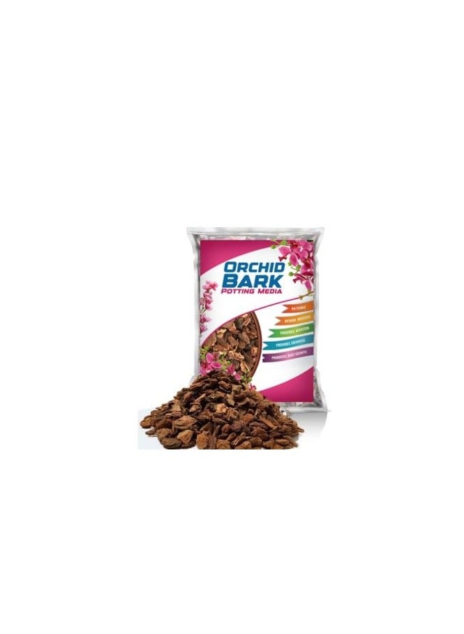 Orchid Bark Mulch | Shredded bark of Pine trees -Orchid Bark, Soil Cover, 100% Natural Wooden mulches, potting medium | Great for Outdoors or Indoor Potted Plants 2kg