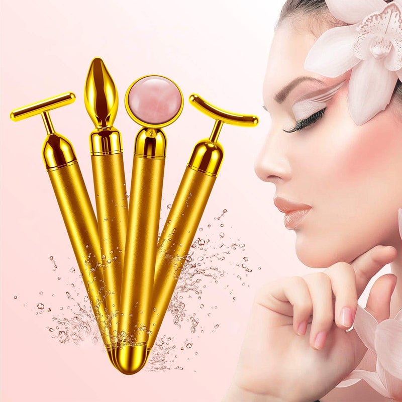 DANGSHAN 4-in-1 Face Massager Roller 24k Golden Face Roller, Arm Eye Nose Massage for Face Facial Massager Skin Care Tools - Image 2