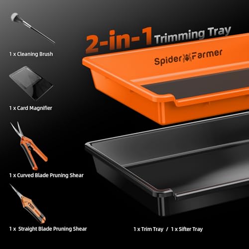 Spider Farmer Trim Tray Kit with Trimming Tray, 150 Micron Precision Screen, Bottom Harvest Bin, Scissors, Brush & Magnifying Card – Collect Pollen and Fine Plant Material - Image 5