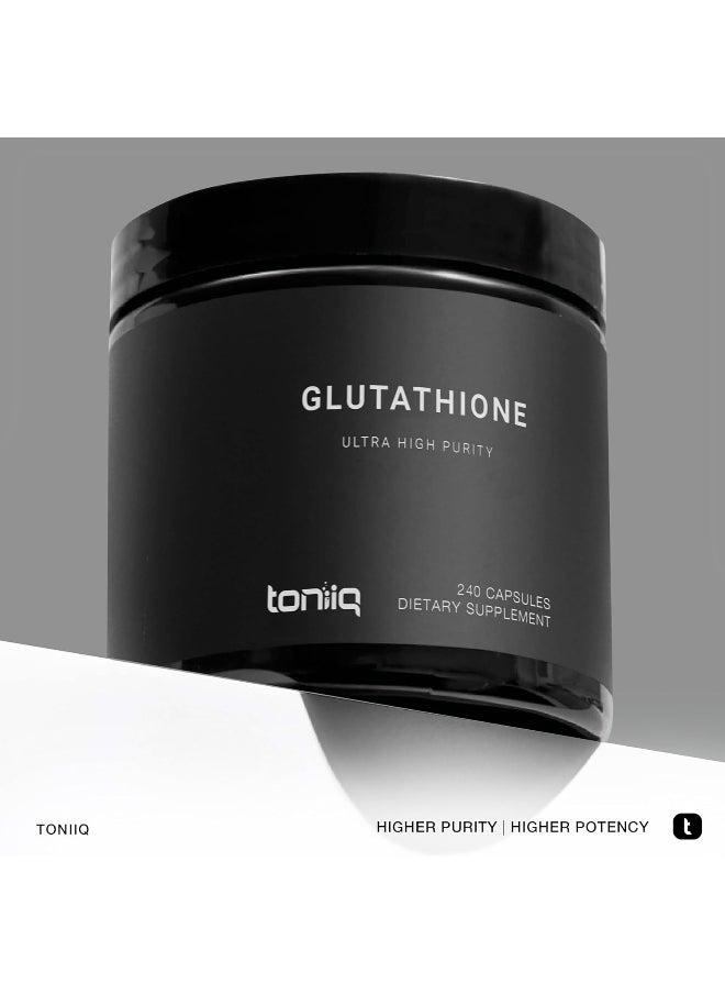 Toniiq Ultra High Strength Glutathione Capsules - 1000Mg Concentrated Formula - 98%+ Highly Purified And Bioavailable - Non-Gmo Fermentation - 240 Capsules Reduced Glutathione Supplement  - Image 3
