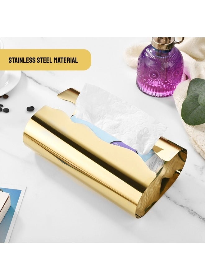 شيبشيب علبة مناديل فنية عصرية من الستانلس ستيل – غطاء علبة مناديل للحمام، ديكور منزلي للحمام والمطبخ وغرفة النوم وغرفة المعيشة والمكتب - Image 4