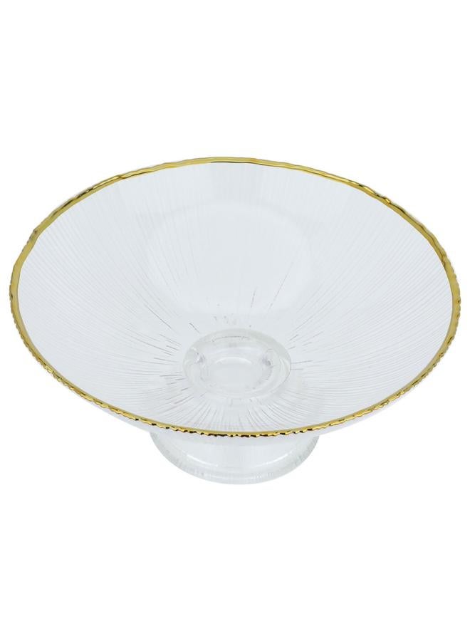 Alsaif Glass Serving Stand 10.8 X 24.5 X 10.3 Cm Concave With Base Transparent - Image 2