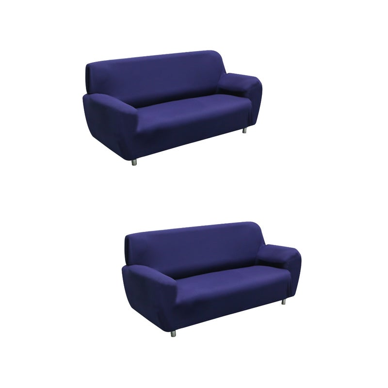 2pcs High Elasticity Anti- Chair Covers Sofa Cover Slipcover Couch People(Navy) - Image 1
