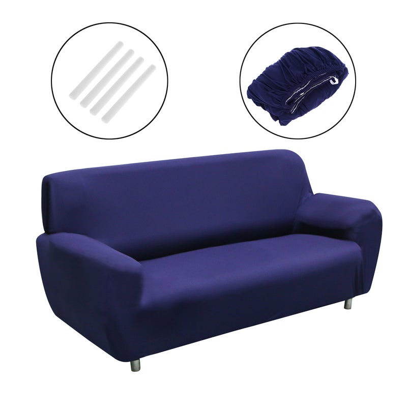 2pcs High Elasticity Anti- Chair Covers Sofa Cover Slipcover Couch People(Navy) - Image 3