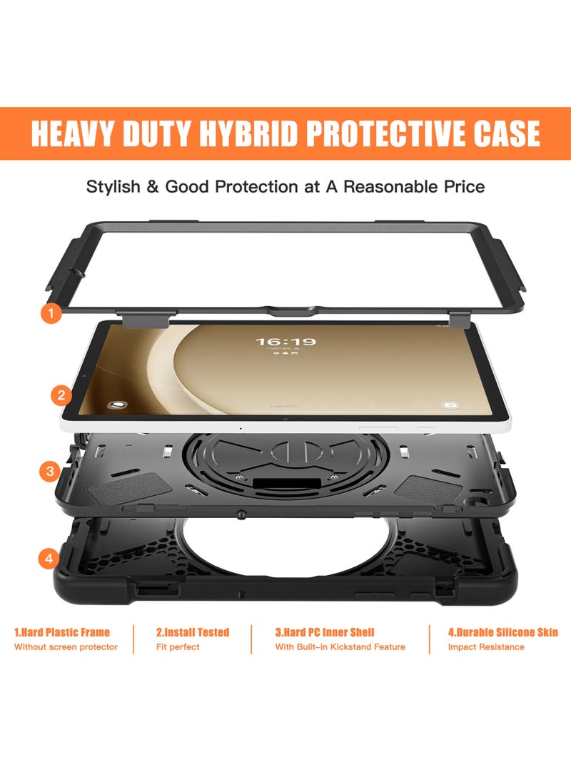 Rock Pow Case for Galaxy Tab A9 Plus/A9+ 5G 11 Inch 2023 (SM-X210/X215/X216/X218), Heavy Duty Shockproof Rugged Protective Case Cover with Pen Holder Hand Strap Kickstand  - Image 4