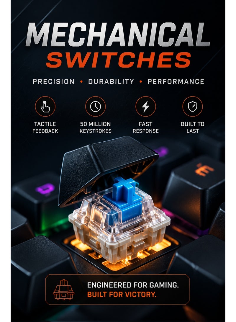 iMICE GK690 Mechanical Gaming Keyboard Wired RGB USB Keyboard Full Size Gaming Keyboard for PC Laptop Office Use - Image 3
