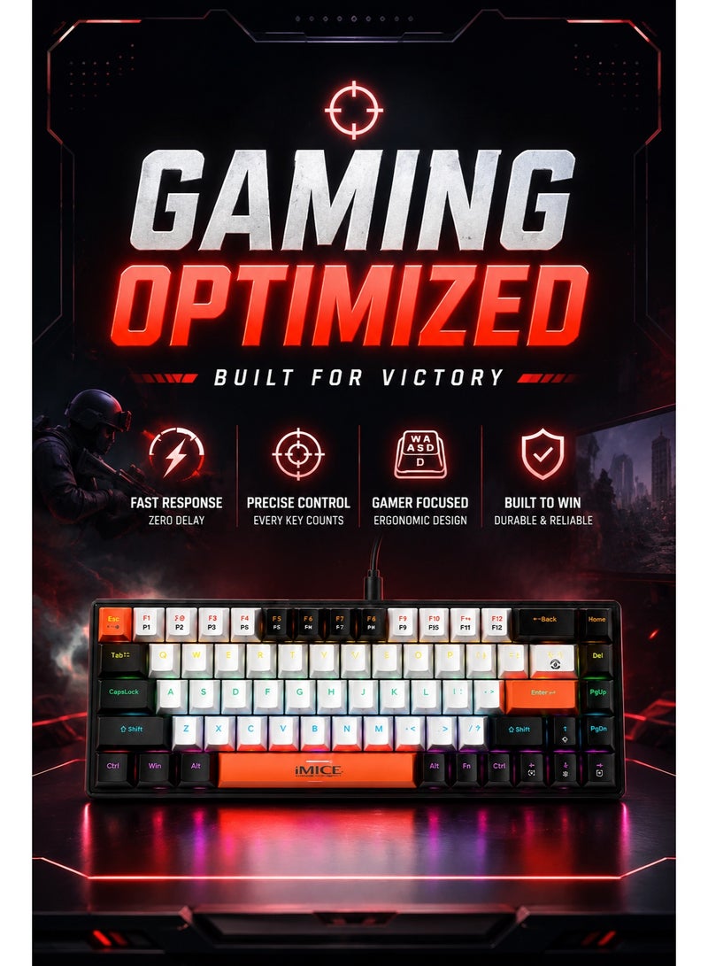 iMICE GK690 Mechanical Gaming Keyboard Wired RGB USB Keyboard Full Size Gaming Keyboard for PC Laptop Office Use - Image 4