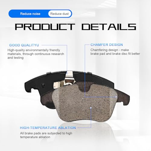 HYFTJYZ Front Brake Pads for Automotive Replacement Compatible with Audi Q3/Q3 Quattro,Volkswagen Passat/Tiguan-Ceramic Disc Brake Pads Set Car DIY Replacement,Noise-free,Long-Term Durability - Image 2
