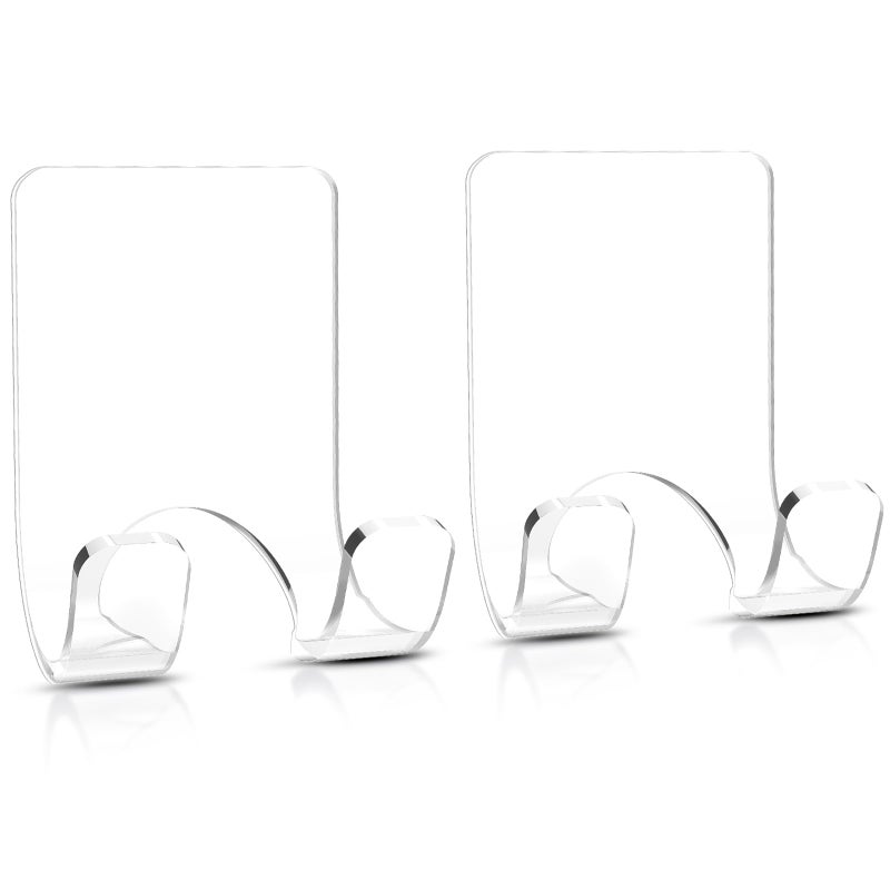 VIS'V Shower Wall Razor Holder, Acrylic Adhesive Razor Hooks for His and Hers, Waterproof, Clear, 2 Pcs - Image 1
