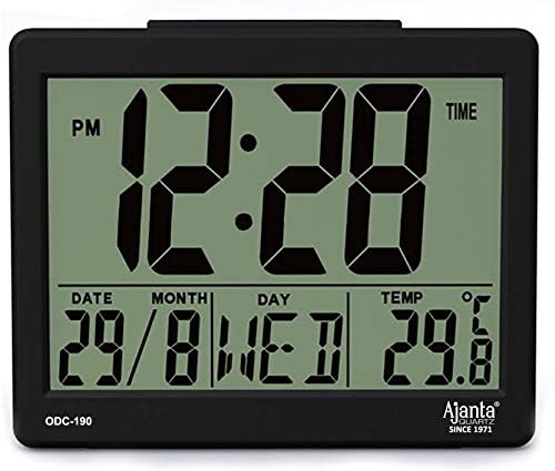 Ajanta Quartz Plastic Abstract Digital Alarm and Table clock, (8 x 7 x 3.5 cm, Black, ODC 190) - Image 2