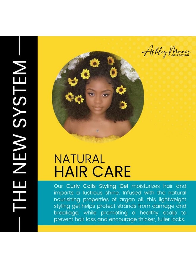 The Hair Diagram - - Ashley Marie Curly Coils Styling Gel With Wheat Protein & Argan Oil - Nourishing Natural Ingredients - Moisturizing Gel For Curly Hair - Color Safe - Paraben & Sulfate Free - 12Oz - Image 1