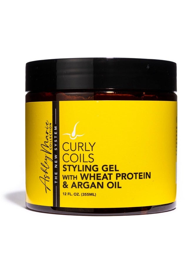 The Hair Diagram - - Ashley Marie Curly Coils Styling Gel With Wheat Protein & Argan Oil - Nourishing Natural Ingredients - Moisturizing Gel For Curly Hair - Color Safe - Paraben & Sulfate Free - 12Oz - Image 1