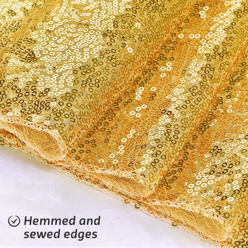 OGORI 2 Pack Sequin Table Runner Gold  12 x 108 inch Glitter Gold Table Runner for Rectangle Table for Birthday  Wedding  Banquet  Holiday Party Decorations & Baby Shower - Image 4