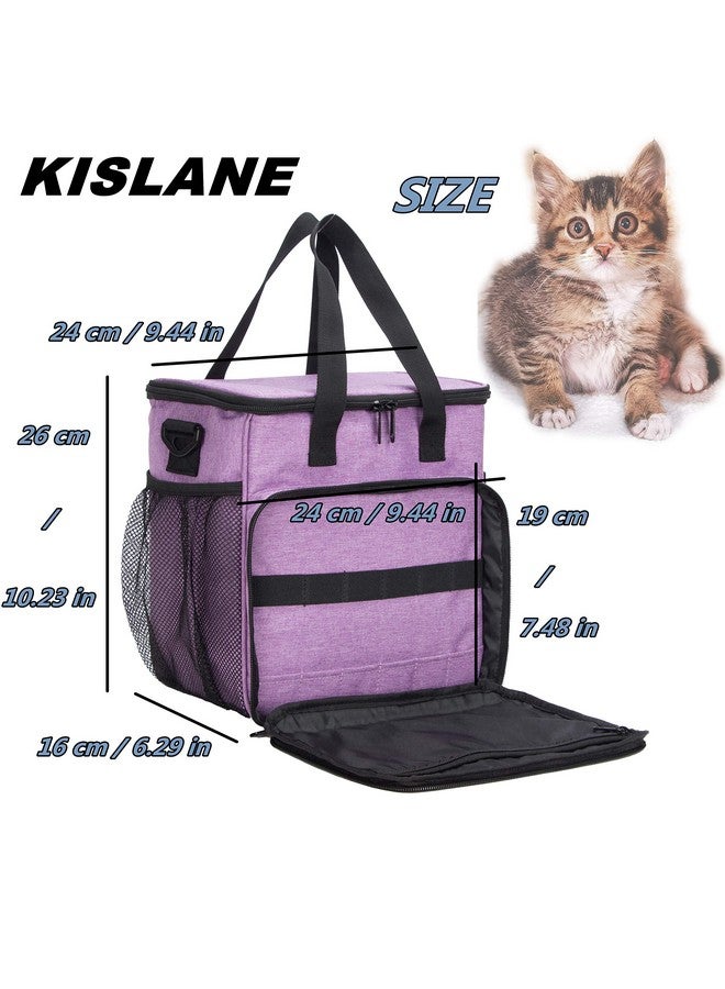 KISLANE Pet Grooming Tote Bag, Cat Grooming Tools Organizer Bag, Dog Grooming Supplies Organizer Storage For Pets Grooming Kit And Dog Wash Shampoo Accessories(Bag Only) (Purple) - Image 5