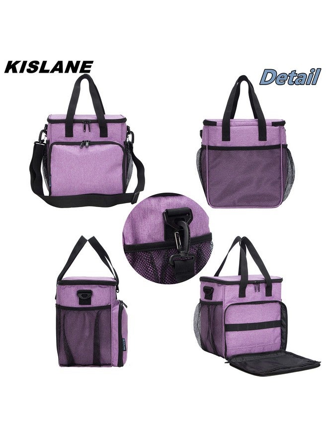 KISLANE Pet Grooming Tote Bag, Cat Grooming Tools Organizer Bag, Dog Grooming Supplies Organizer Storage For Pets Grooming Kit And Dog Wash Shampoo Accessories(Bag Only) (Purple) - Image 3