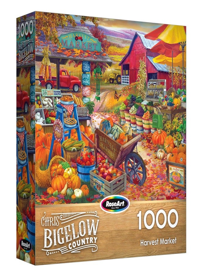 RoseArt - Bigelow Country - Harvest Market 1000 Piece Jigsaw Puzzle, Autumn Farm Market Puzzle for Adults - Image 1