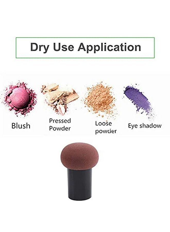Belicia Foundation Powder Puff Cosmetic Sponges Mushroom Makeup Brushes Blender Sponge Face Brush Makeup Puff With Handle Case For Dry Wet Use Liquid Creams And Powders (Brown)  - Image 5