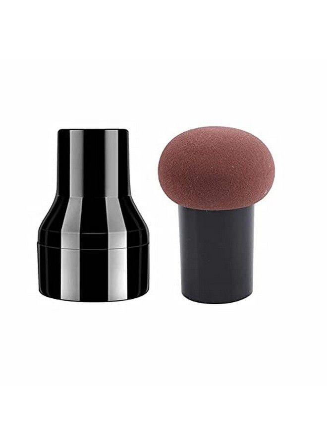 Belicia Foundation Powder Puff Cosmetic Sponges Mushroom Makeup Brushes Blender Sponge Face Brush Makeup Puff With Handle Case For Dry Wet Use Liquid Creams And Powders (Brown)  - Image 3