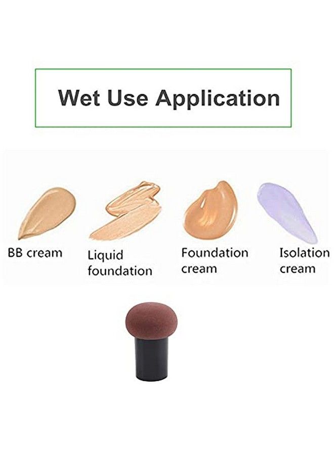 Belicia Foundation Powder Puff Cosmetic Sponges Mushroom Makeup Brushes Blender Sponge Face Brush Makeup Puff With Handle Case For Dry Wet Use Liquid Creams And Powders (Brown)  - Image 4
