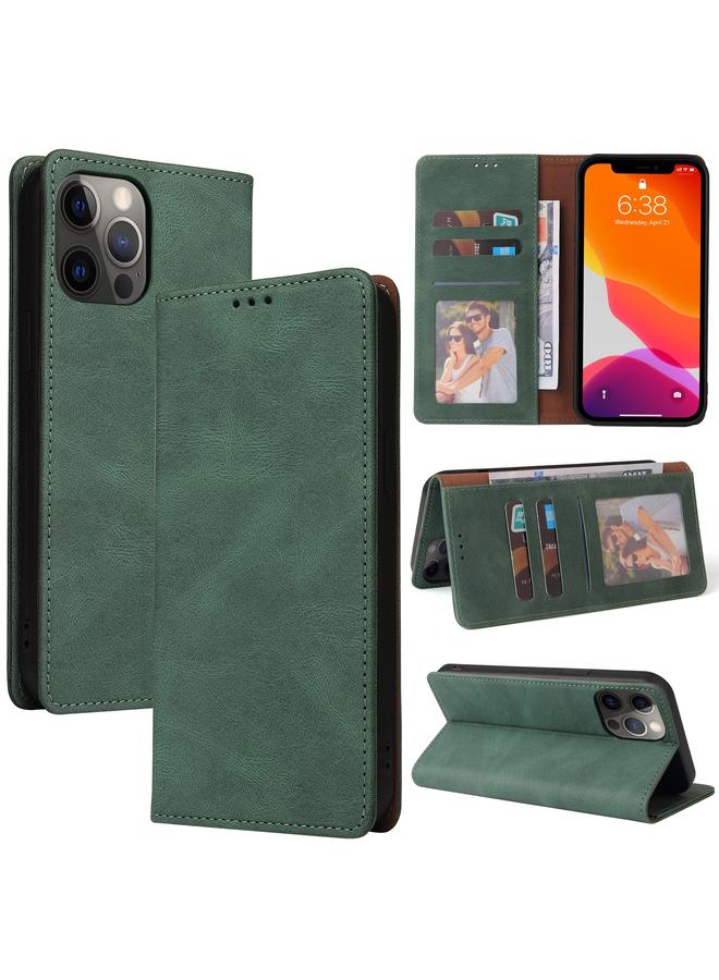 Zaboon Case For iPhone 12 / 12 Pro Simple Suction Closure Horizontal Flip Leather Case with Holder & Card Slot & Wallet - Image 1