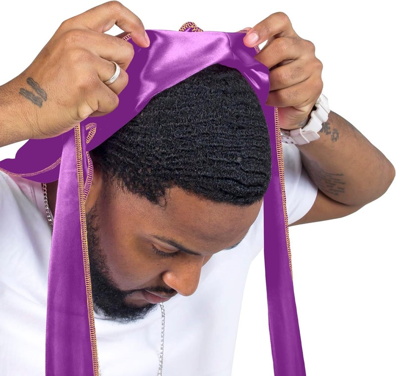 ForceWave Silky Durag for Men Wave Cap Satin Dorag for Men Women 360 Wave - Image 4