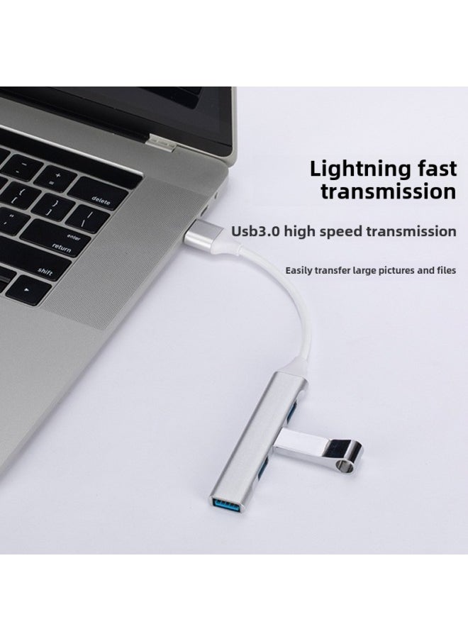 Generic Usbhub3.0 Docking Station Usb Splitter Typec Interface Four-in-one Hub One-to-four Docking Station-Number Of Interfaces:Usb-a Silver Box  - Image 4