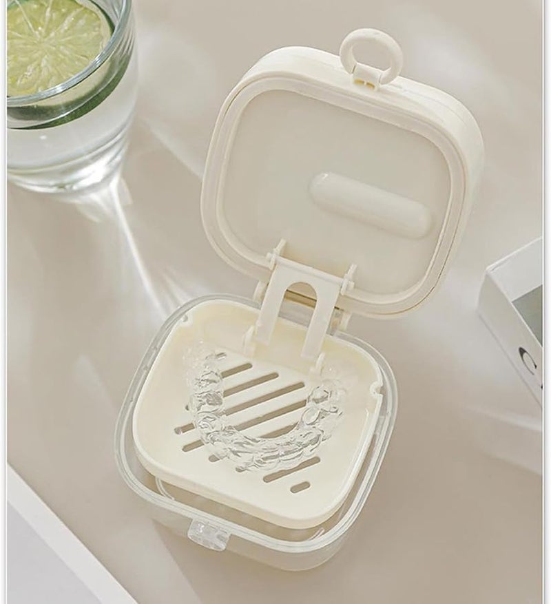 Grey Retainer Case for Dentures and Aligners Secure Locking Dental Storage Container - Image 5