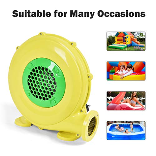 COSTWAY Bounce House Blower 480 Watt 0.64HP for Inflatable Bounce House Bouncy Castle,Yellow/green - Image 4
