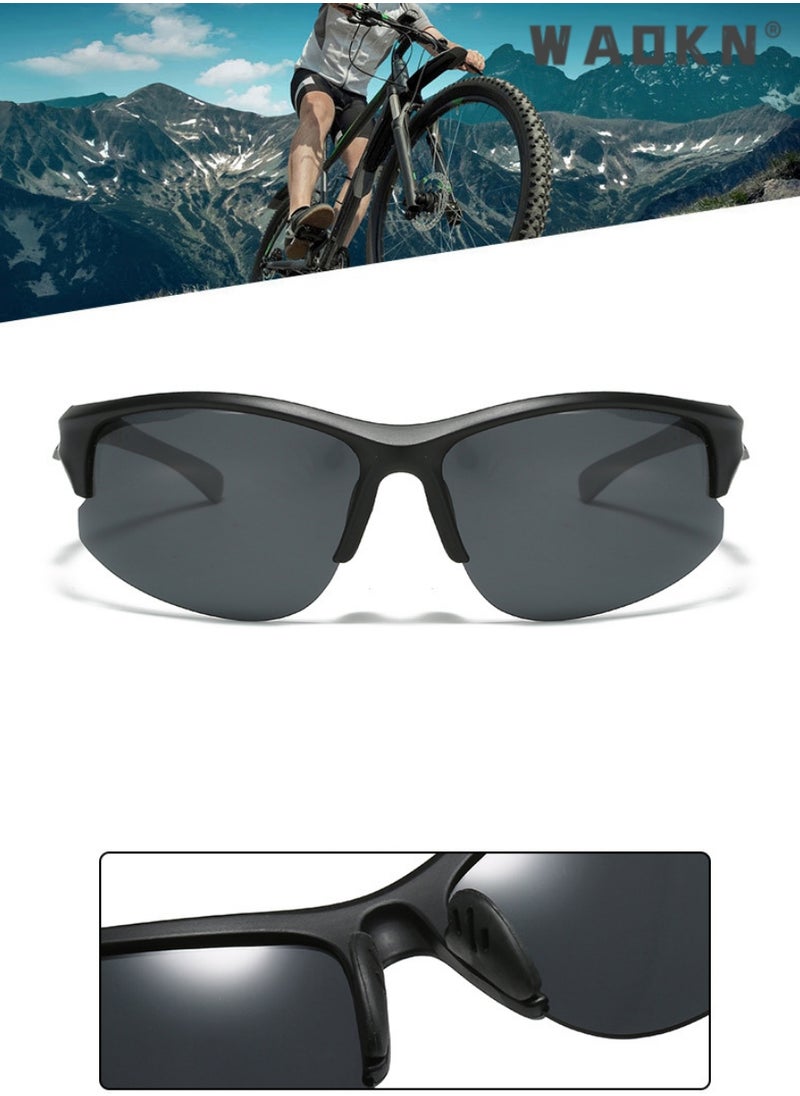 Polarized Sports Sunglasses for Men, TR90 Unbreakable Frame Lightweight Sun Glasses, Classic Square Cycling Shades for Women 100% UV400 Protection Driving, Fishing, Golfing, Traveling