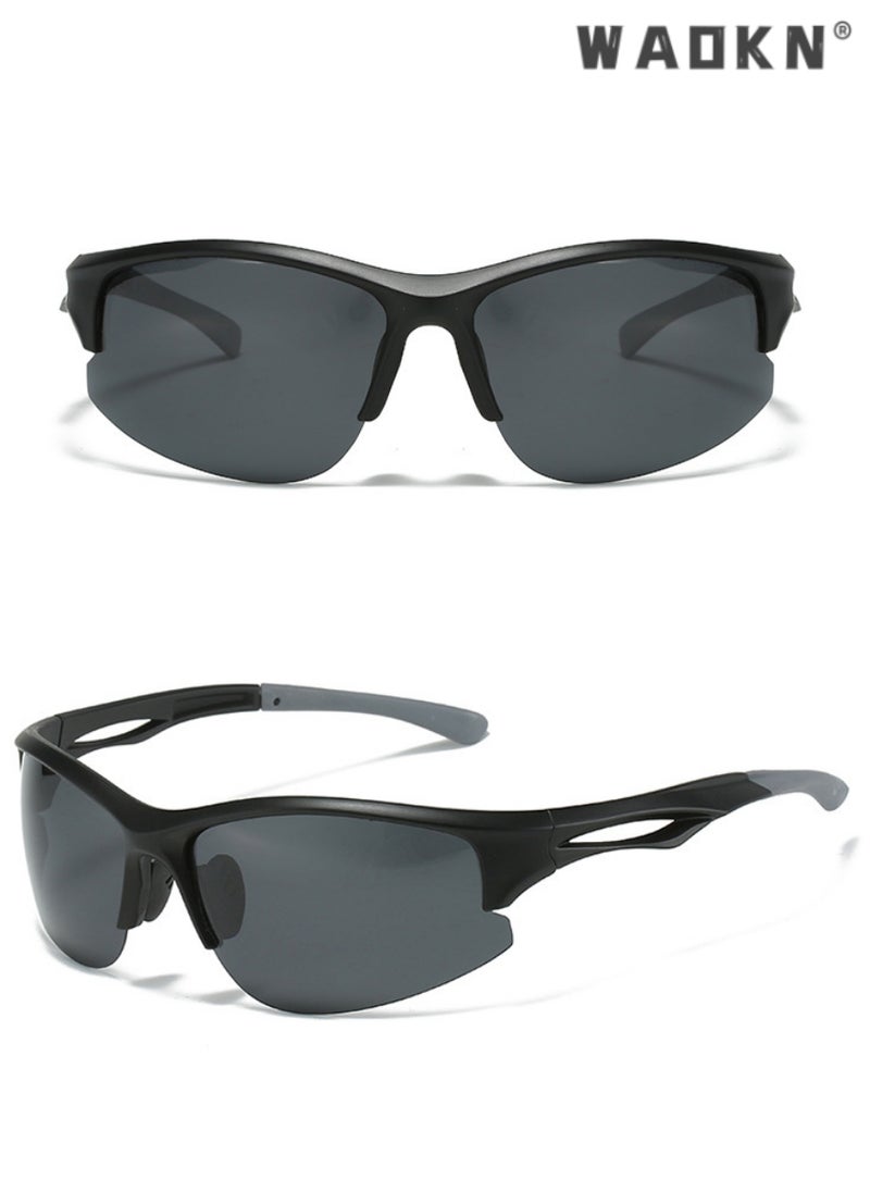 Polarized Sports Sunglasses for Men, TR90 Unbreakable Frame Lightweight Sun Glasses, Classic Square Cycling Shades for Women 100% UV400 Protection Driving, Fishing, Golfing, Traveling