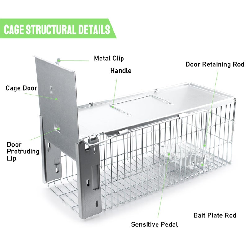 Faicuk Heavy Duty Squirrel Trap Chipmunk Trap Rat Trap and Other Similar-Size Rodents - 16.3â€ x 6â€ x 6.7â€ - Image 2
