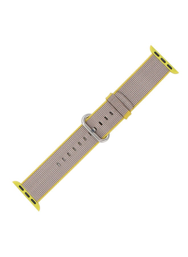 NIBEMINENT Replacement Band For Apple Watch Series 1/2/3 42mm Yellow/Grey - Image 1