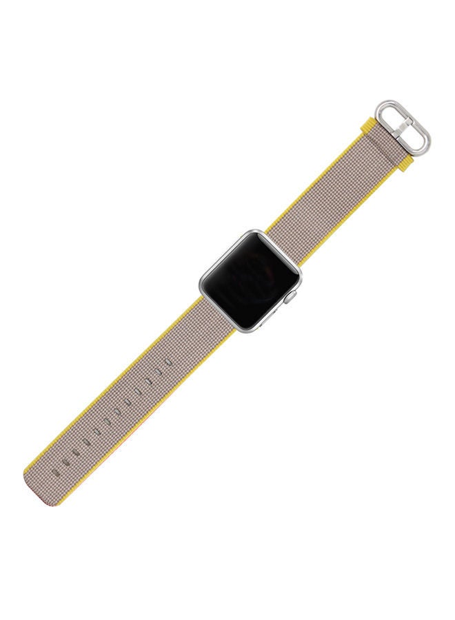 NIBEMINENT Replacement Band For Apple Watch Series 1/2/3 42mm Yellow/Grey - Image 2