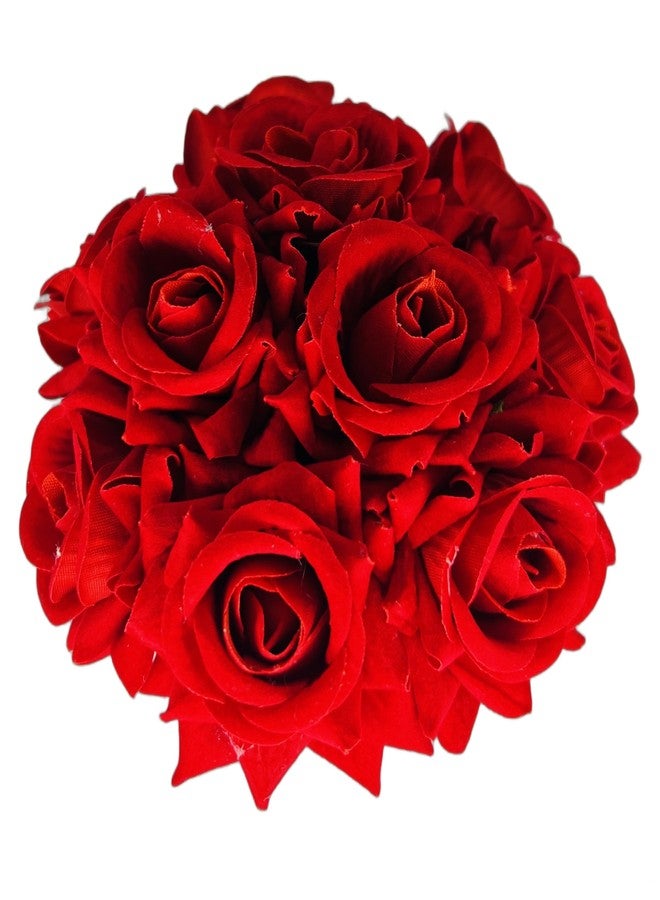 BLUSHIA Beautiful Bridal Bun Juda Maker Flower Gajra Hair Accessories For Women and Girls, Wedding (Red) Pack Of 1 - Image 3