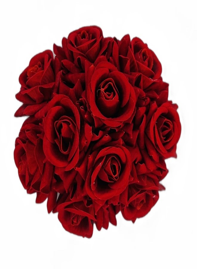BLUSHIA Beautiful Bridal Bun Juda Maker Flower Gajra Hair Accessories For Women and Girls, Wedding (Red) Pack Of 1 - Image 4