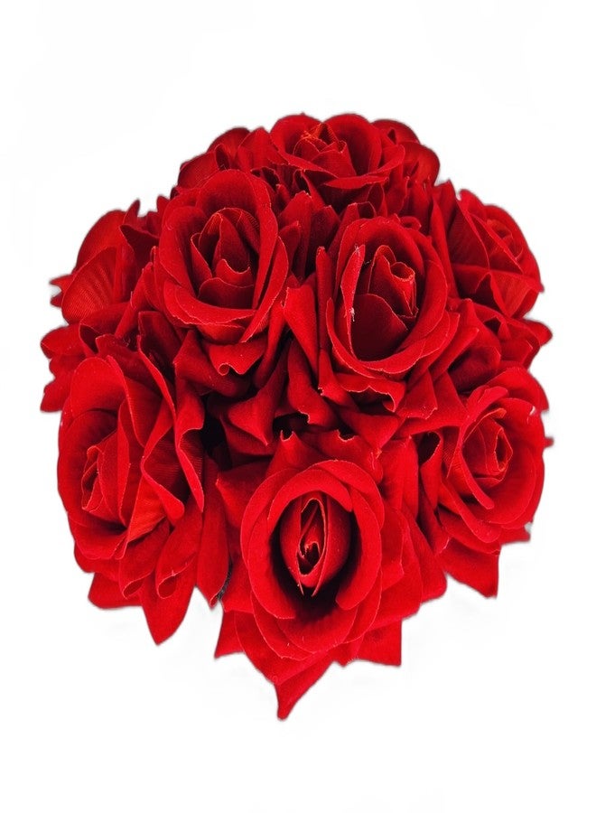 BLUSHIA Beautiful Bridal Bun Juda Maker Flower Gajra Hair Accessories For Women and Girls, Wedding (Red) Pack Of 1 - Image 2