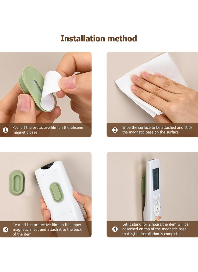 CMGTYYD - 4 Remote Control Holders, Magnetic Remote Control Wall Mount Bracket, Hole-less Remote Control Organizer for TV, Fan and Air Conditioner Wall Mount Bracket (Multi-Color) - Image 1