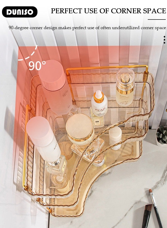 DUNISO Countertop Organizer for Bathroom Corner, 3 Tier Versatile Counter Shelf, Makeup Organizer for Cosmetic, Lipsticks,Toiletries, Perfume,Kitchen Corner Standing Rack - Image 5